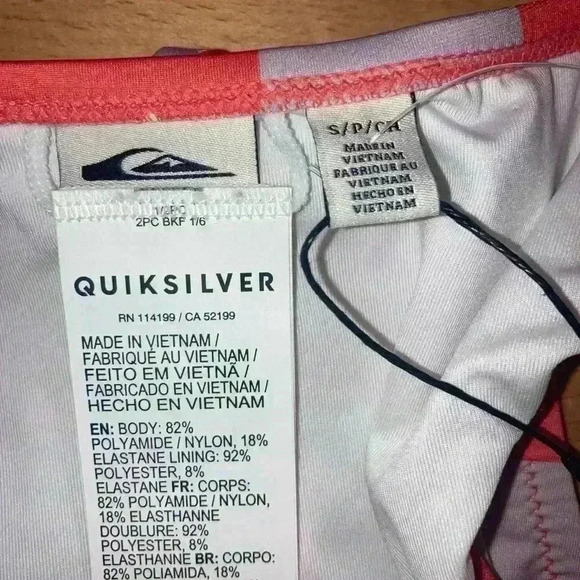 Quicksilver Checkered Bikini Bottom Size S - Picture 7 of 8